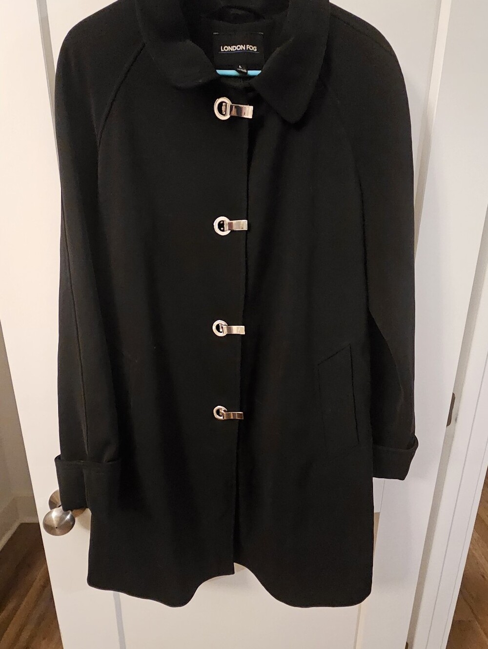 London Fog Black Toggle Pea Coat